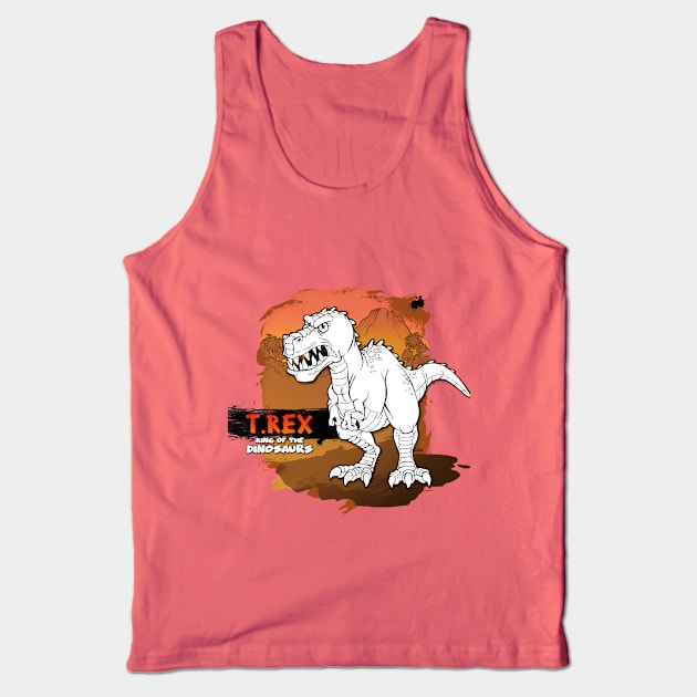 T_rex_Cartoon Tank Top by Mauro_t_shirts